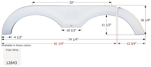 Icon Fender Skirt for Tandem Axle (MPN: 12643)