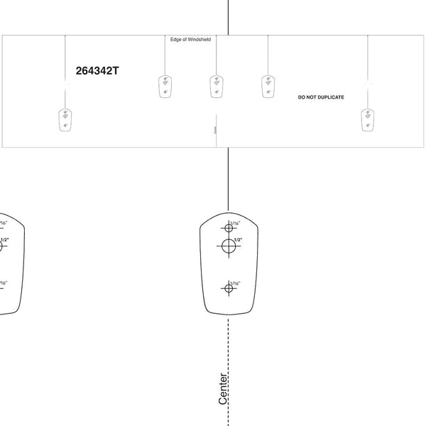 Recon Accessories Roof Marker Light Installation Template (MPN: 264342T)