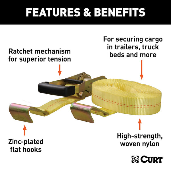 Curt 27 Foot Cargo Tie Down Strap (MPN: 83048)