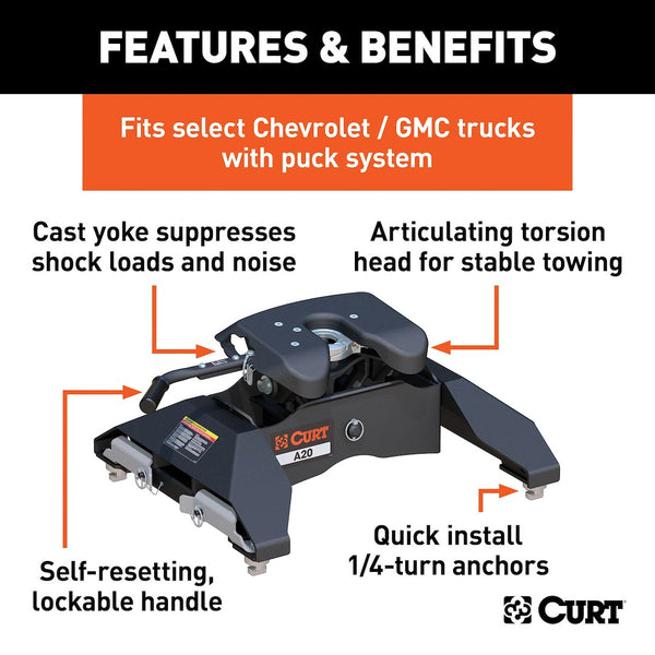 CURT A20 Fifth Wheel Trailer Hitch (MPN: 16064)