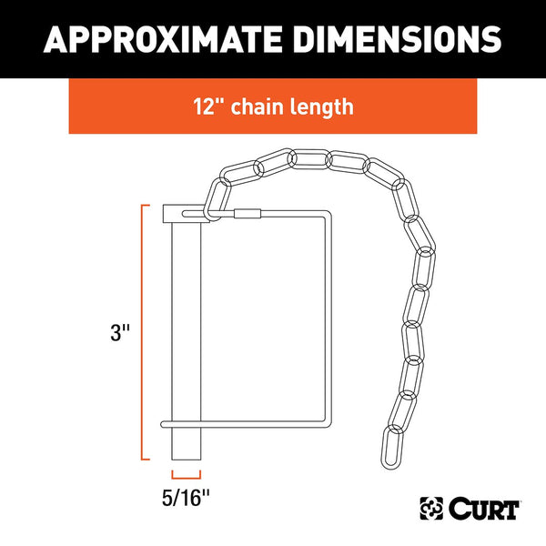 Curt Trailer Hitch Pin with Chain (MPN: 25034)