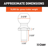 Curt 2-5/16 Inch Trailer Hitch Ball (MPN: 40035)