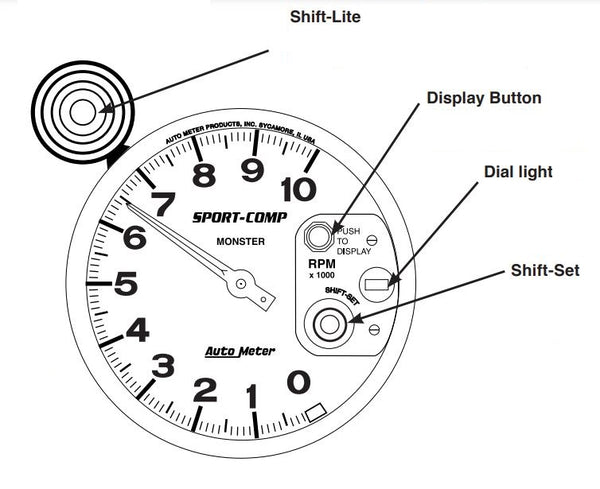 AutoMeter Ultra-Lite 5 Inch Pedestal Mount Tachometer (MPN: 3911)