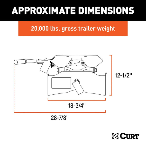 CURT A20 Fifth Wheel Trailer Hitch Head (MPN: 16540)