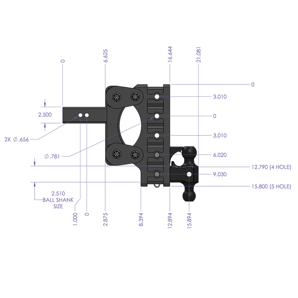 Gen-Y Hitch Trailer Hitch Ball Mount (MPN: GH-2125)
