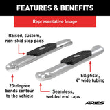 Aries 4 Inch Oval Nerf Bar With Step Pads (MPN: S225039-2)