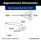 Lewmar DTX Deep Water Plough Anchor (MPN: 0057216)