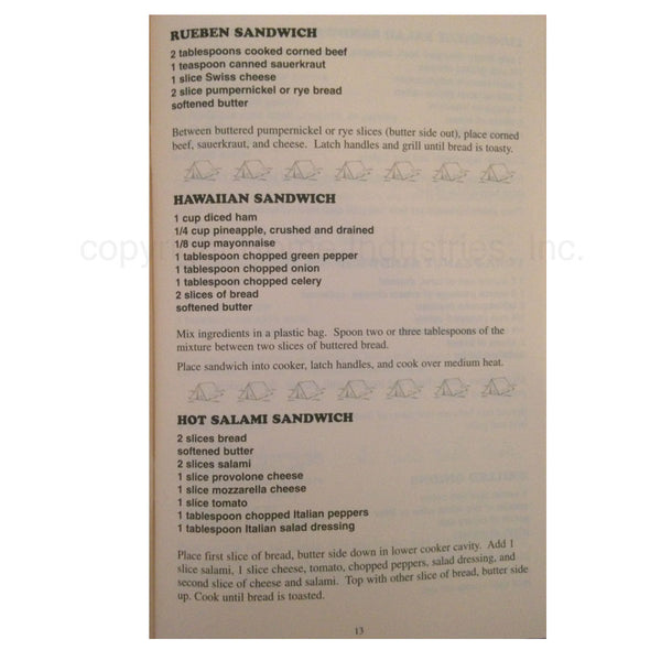 Rome Industry Pie Iron Recipe Guide (MPN: 2000)