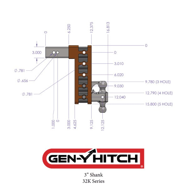 Gen Y Mega Duty Trailer Hitch Ball Mount (MPN: GH-1615)