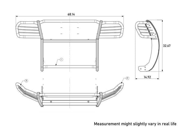 Black Horse Off Road Grille Guard (MPN: 17A112100MA)