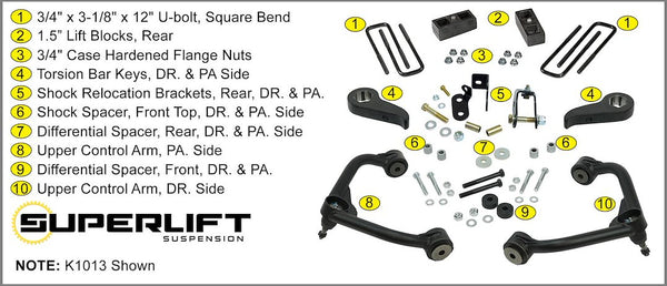 Superlift Suspension Lift Kit (MPN: K1013)