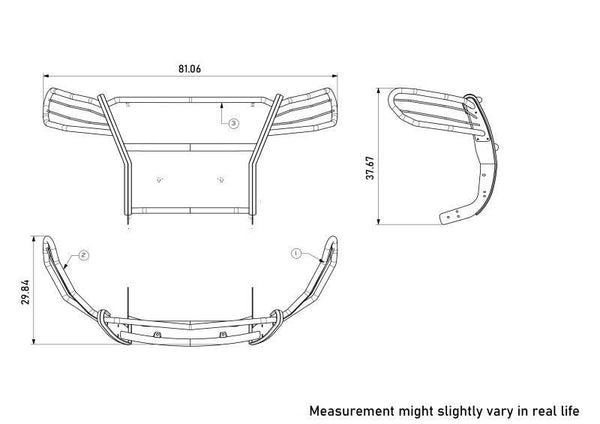 Black Horse Grille Guard Kit (MPN: 17D503MA-PLFB)