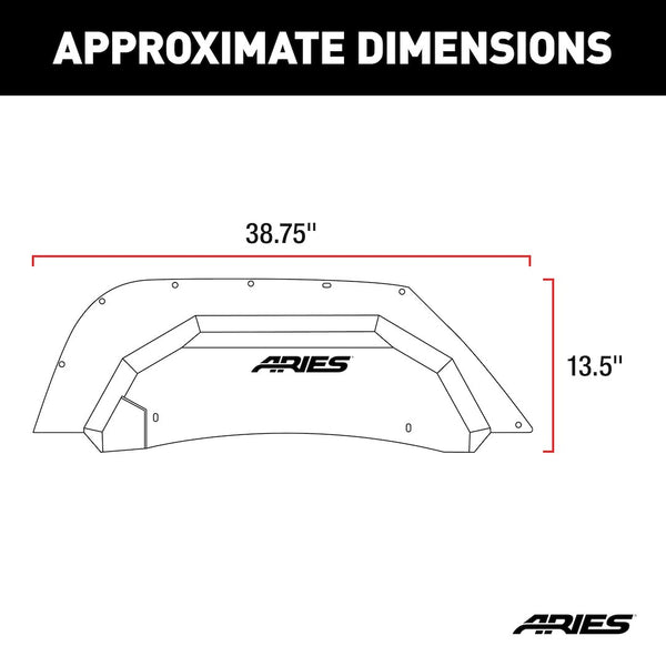 Aries Jeep Inner Fender Liners (MPN: 2500350)