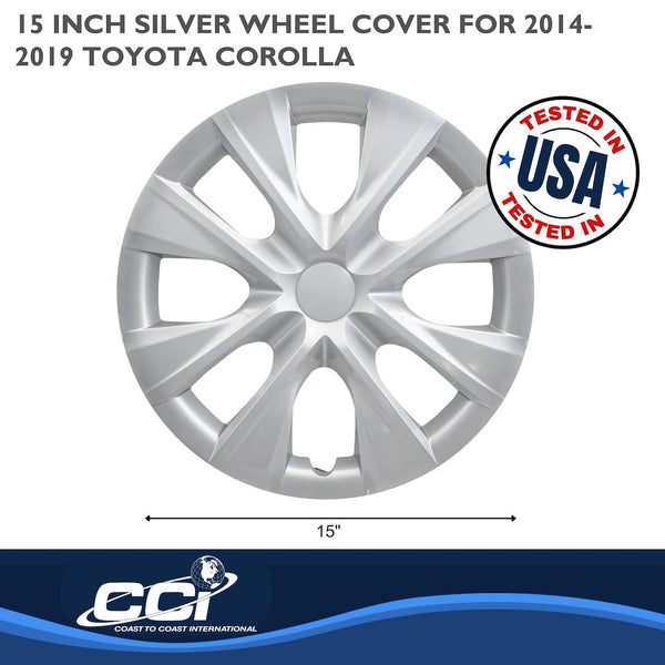 15 Inch 8 Spoke Silver Wheel Cover Set (MPN: IWC52915S)