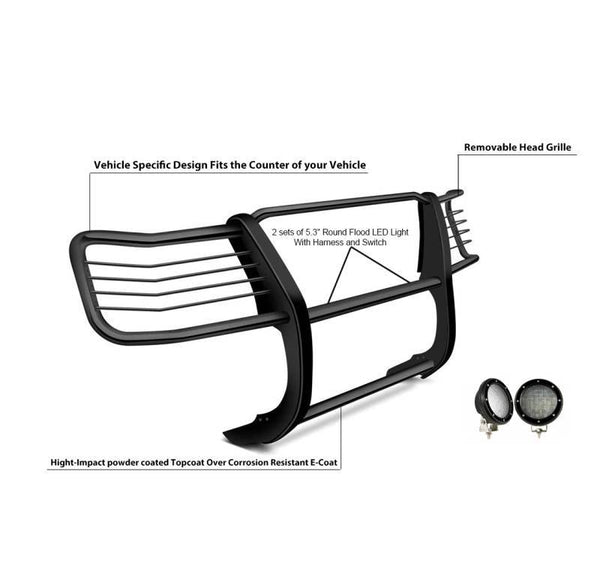 Black Horse Grille Guard Kit (MPN: 17FB26MA-PLFB)