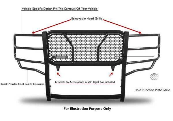 Black Horse Off Road Grille Guard (MPN: RU-FOF211-B)