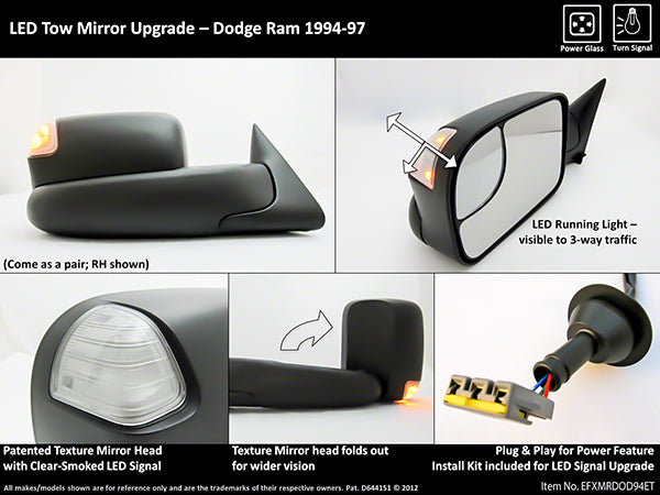 ProEFX Exterior Towing Mirror (MPN: EFXMRDOD94ET)