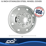 Coast To Coast 16 Inch Stainless Steel Wheel Cover Set (MPN: IWCAL160SS)