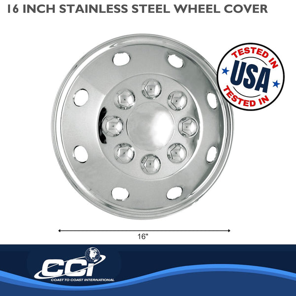 Coast To Coast 16 Inch Stainless Steel Wheel Cover Set (MPN: IWCAL160SS)