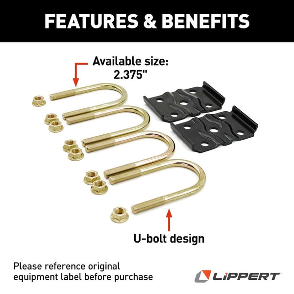 Lippert Leaf Spring Axle U Bolt Kit (MPN: 297427)