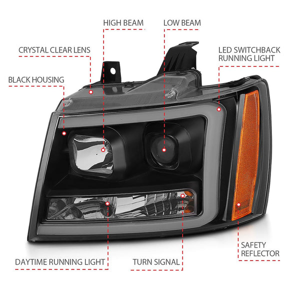 AnzoUSA Headlight Assembly With Projector Beam (MPN: 111402)