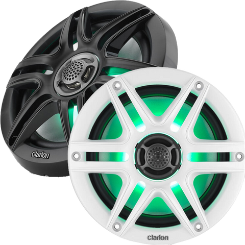 Clarion 6.5-Inch Marine Coaxial Speakers (MPN: CMS-651RGB-SWB)