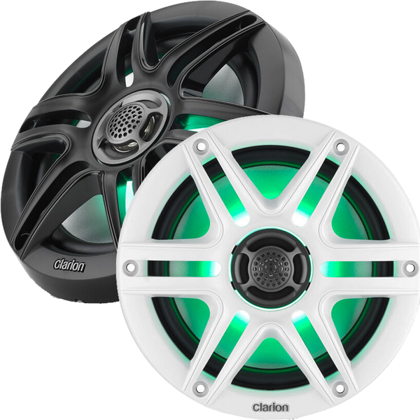 Clarion 6.5-Inch Marine Coaxial Speakers (MPN: CMS-651RGB-SWB)