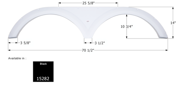 Icon Fender Skirt for Tandem Axle Trailers (MPN: 15282)