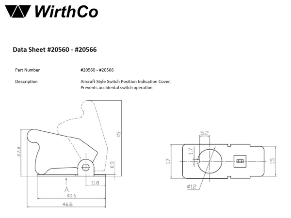 WirthCo Toggle Switch Cover (MPN: 20563)