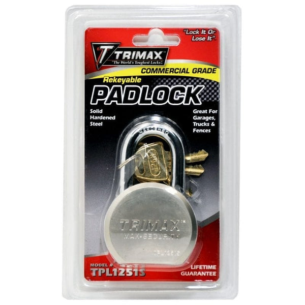 Trimax Solid Steel Re-Keyable Padlock (MPN: TPL1251S)