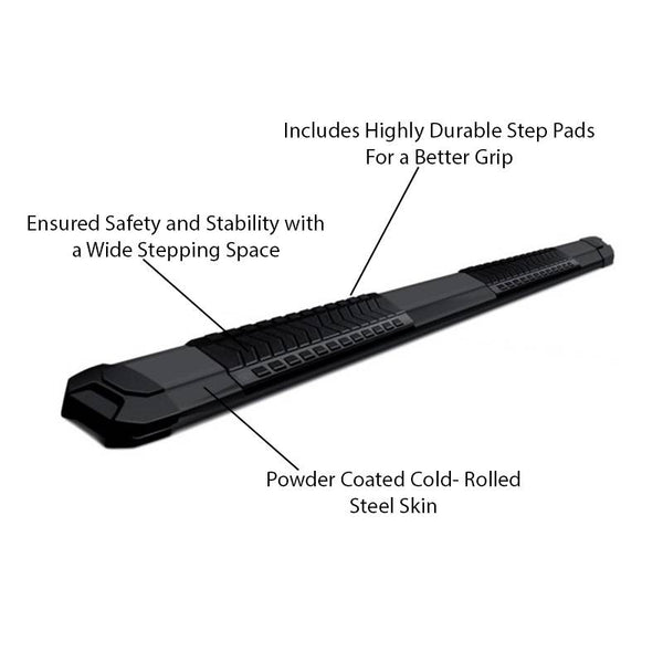 Black Horse Off Road Cutlass Running Boards (MPN: RN-FOF2SD-76-BK)