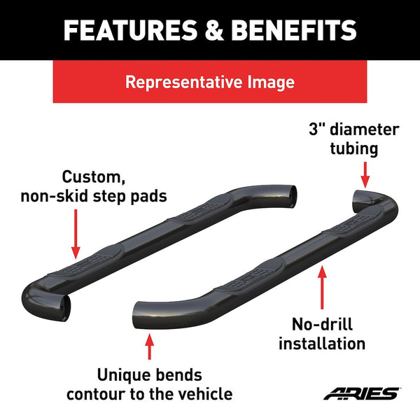 Aries 3 Inch Round Nerf Bar (MPN: 203036)