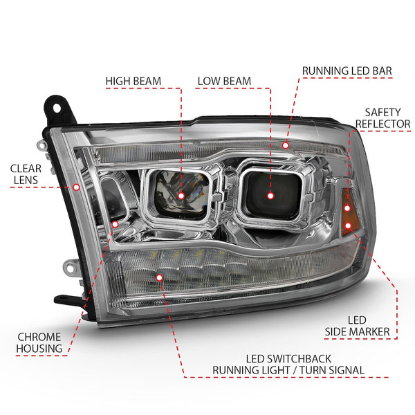 AnzoUSA Headlight Assembly With Projector Beam (MPN: 111442)