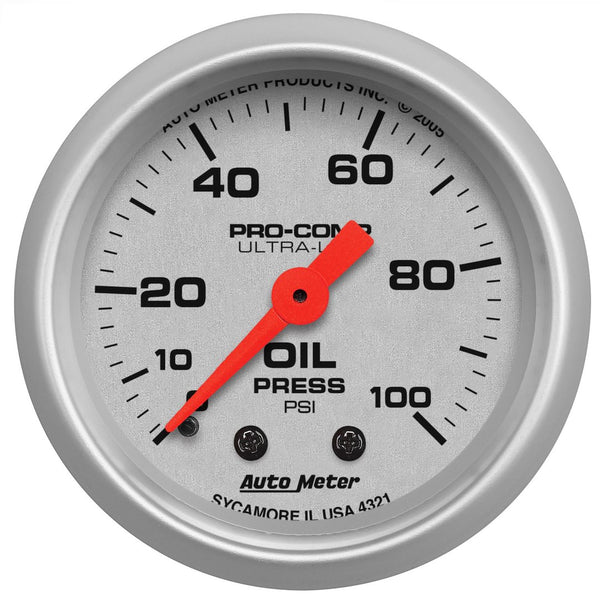 AutoMeter Ultra-Lite Oil Pressure Gauge (MPN: 4321)