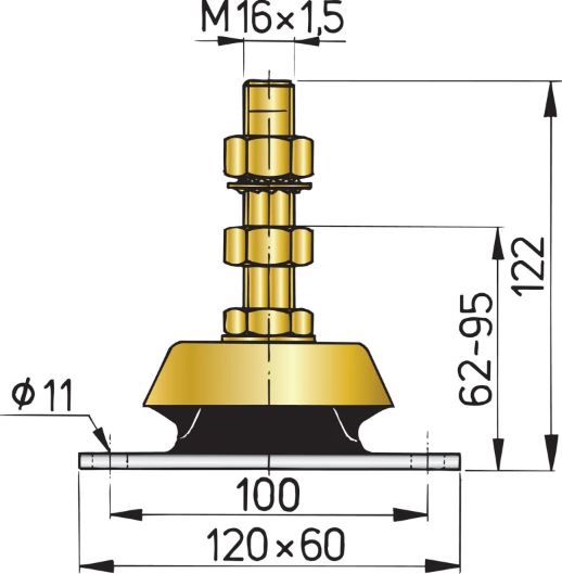 Vetus Engine Mount Bracket Flexible Type K75 (MPN: KSTEUN75V)