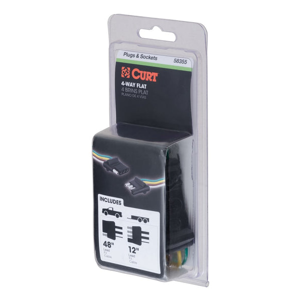Curt 4-Way Flat Trailer Wiring Connector (MPN: 58355)