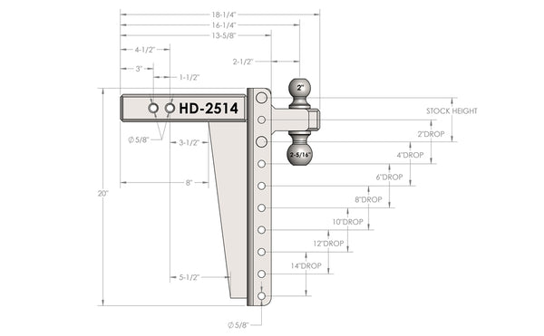 Bulletproof Hitches Heavy Duty Hitch (MPN: HD2514)