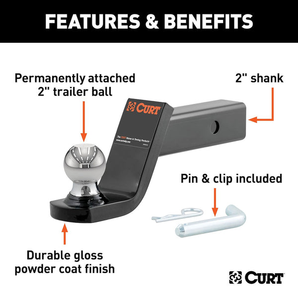Curt Fusion Trailer Hitch Ball Mount (MPN: 45154)