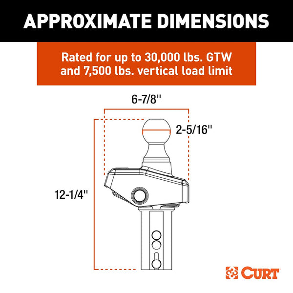 Gooseneck Trailer Hitch Ball with ShockDrop Technology (MPN: 60654)