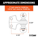 CURT Trailer Hitch Ball for Rebellion XD (MPN: 45952)