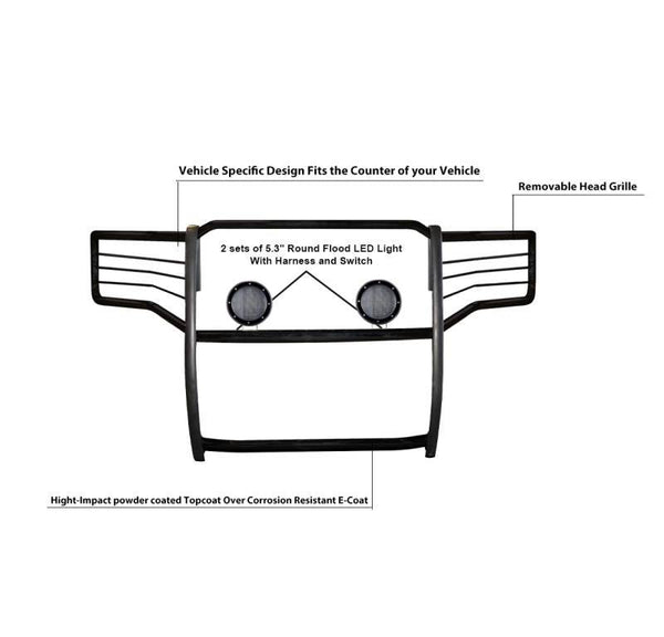 Black Horse Grille Guard Kit (MPN: 17GT20MA-PLFB)