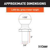 CURT 1-7/8 Inch Trailer Hitch Ball (MPN: 40071)