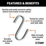 CURT S-Shaped Trailer Safety Chain Hook (MPN: 81260)