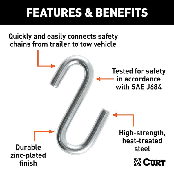 CURT S-Shaped Trailer Safety Chain Hook (MPN: 81260)