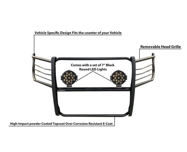 Black Horse Grille Guard Kit (MPN: 17FP32MA-PLB)
