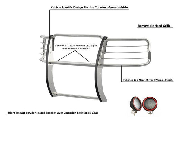 Black Horse Grille Guard Kit (MPN: 17A093902MSS-PLFR)