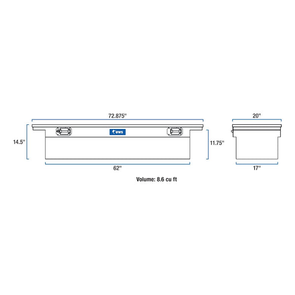 UWS Crossover Low Profile Tool Box (MPN: TBS-72-LP-PH-MB)