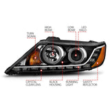 AnzoUSA Headlight Assembly With Halo (MPN: 111248)