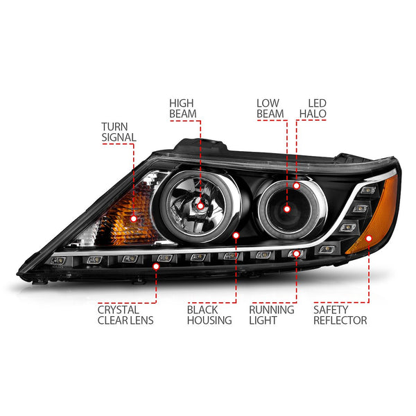 AnzoUSA Headlight Assembly With Halo (MPN: 111248)