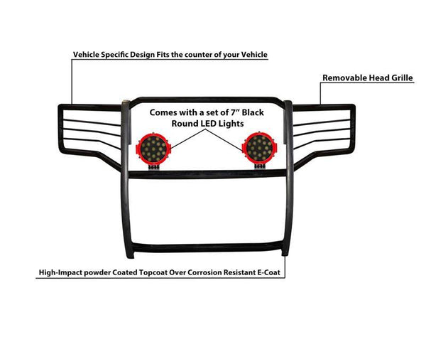 Black Horse Grille Guard Kit (MPN: 17FP30MA-PLR)